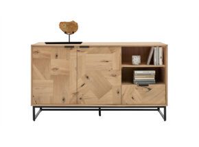 Roomio 2002 Sideboard Eiche Echtholzfurnier Natur Front Patchwork Design Zirka B140xH78xT42cm 22010003 01