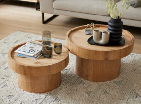 Runder Couchtisch Verschiedene Groessen Aus Wohnzimmermoebel Serie Roomio 2002 Eiche Natur Echtholzfurnier 22010003