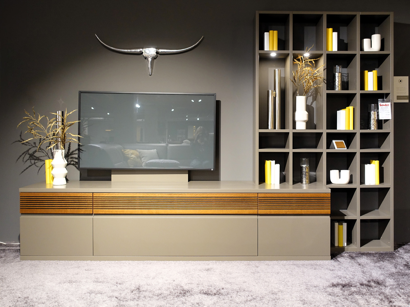 Varianta Wohnwand Vision Lack Terra Mit Buecherregalelement Und Furn Sound System 04010020 14