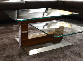 Venjakob Design Couchtisch Mit 2 Verschiebaren Glastischplatten Und Colorado Nussbaum Gestell 01080402