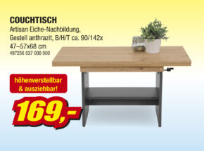 Couchtisch Artisan Eiche Gestell Anthrazit 497256537000000