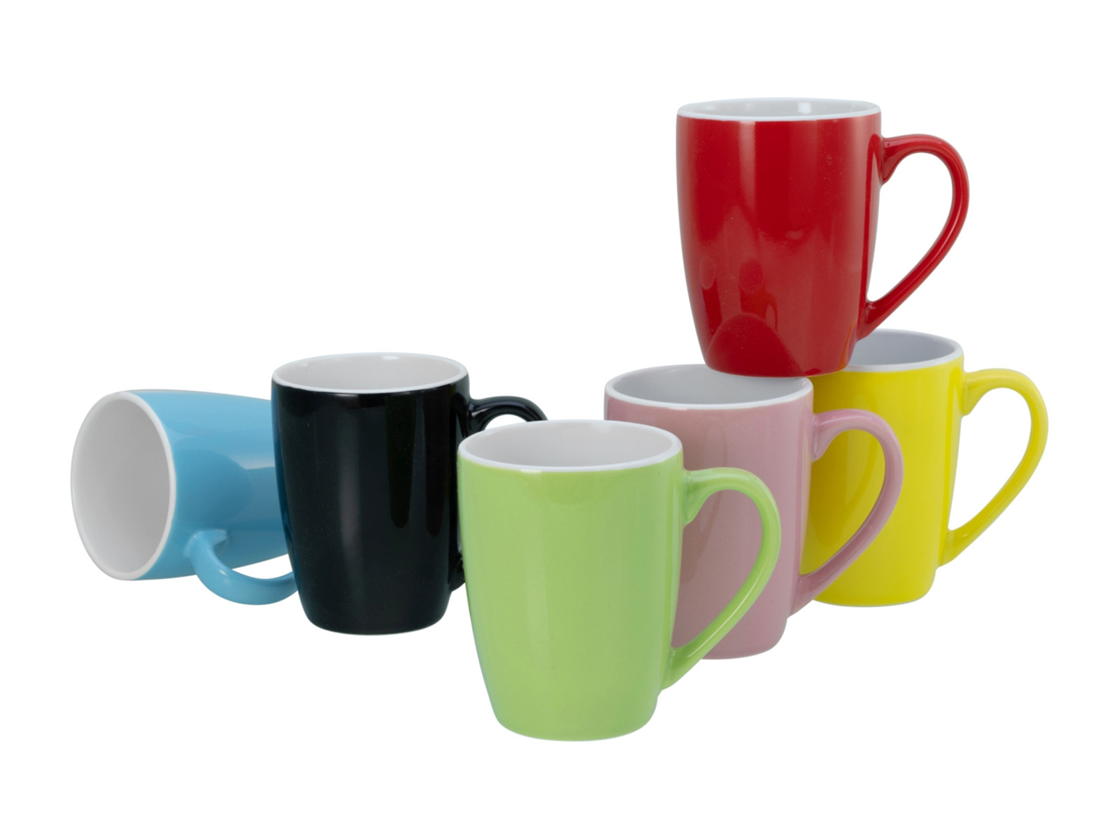 Creatable Kaffeebecher Universal Zirka 350ml In Helblau Schwarz Hellgruen Rosa Rot Gelb Innen Weiss 63150107 07