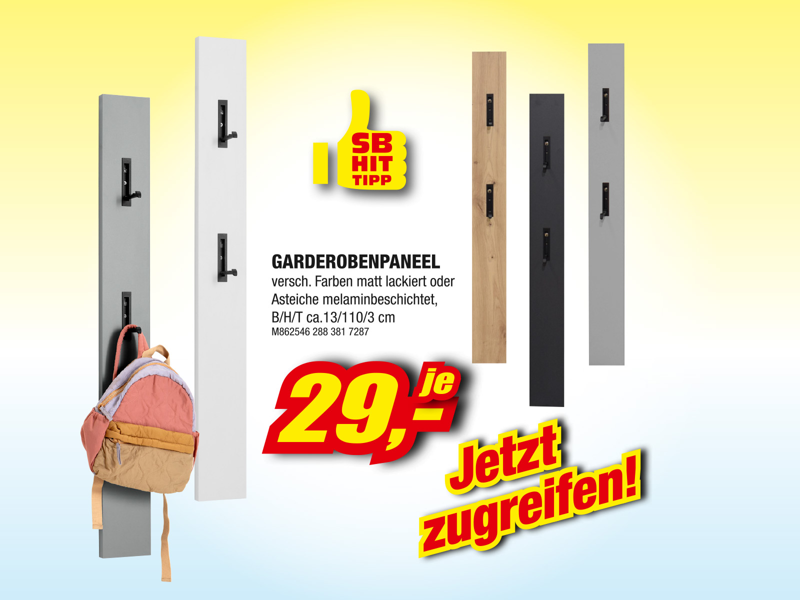 Garderobenpaneel Verschiedene Farben Matt Lackiert Oder Asteiche Melaminbeschichtet M8625462883817287