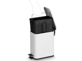 Geoeffneter Treteimer Muelleimer Soft Close Aus Metall Weiss Mit Inneneimer Aus Kunststoff 11240193