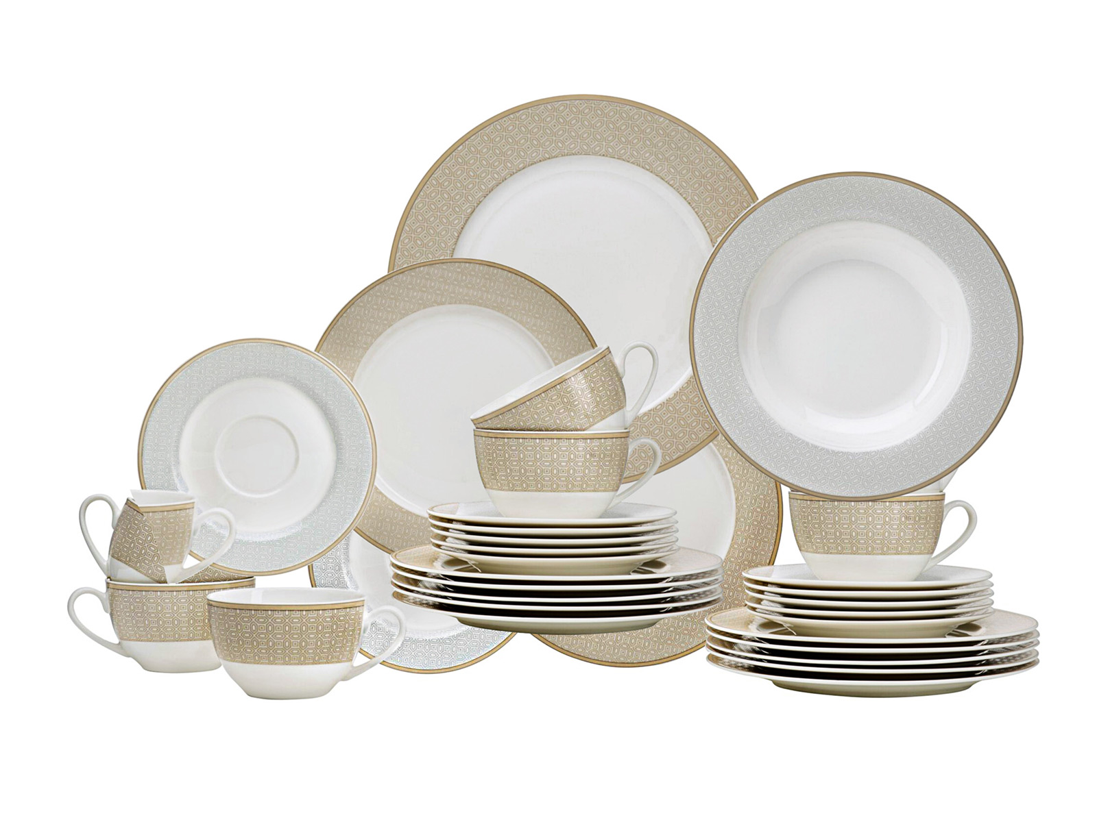 Ritzenhoff Breker Geo Porzellan Geschirr Kaffeeservice 18 Teilig Fuer 6 Personen 06010221 09