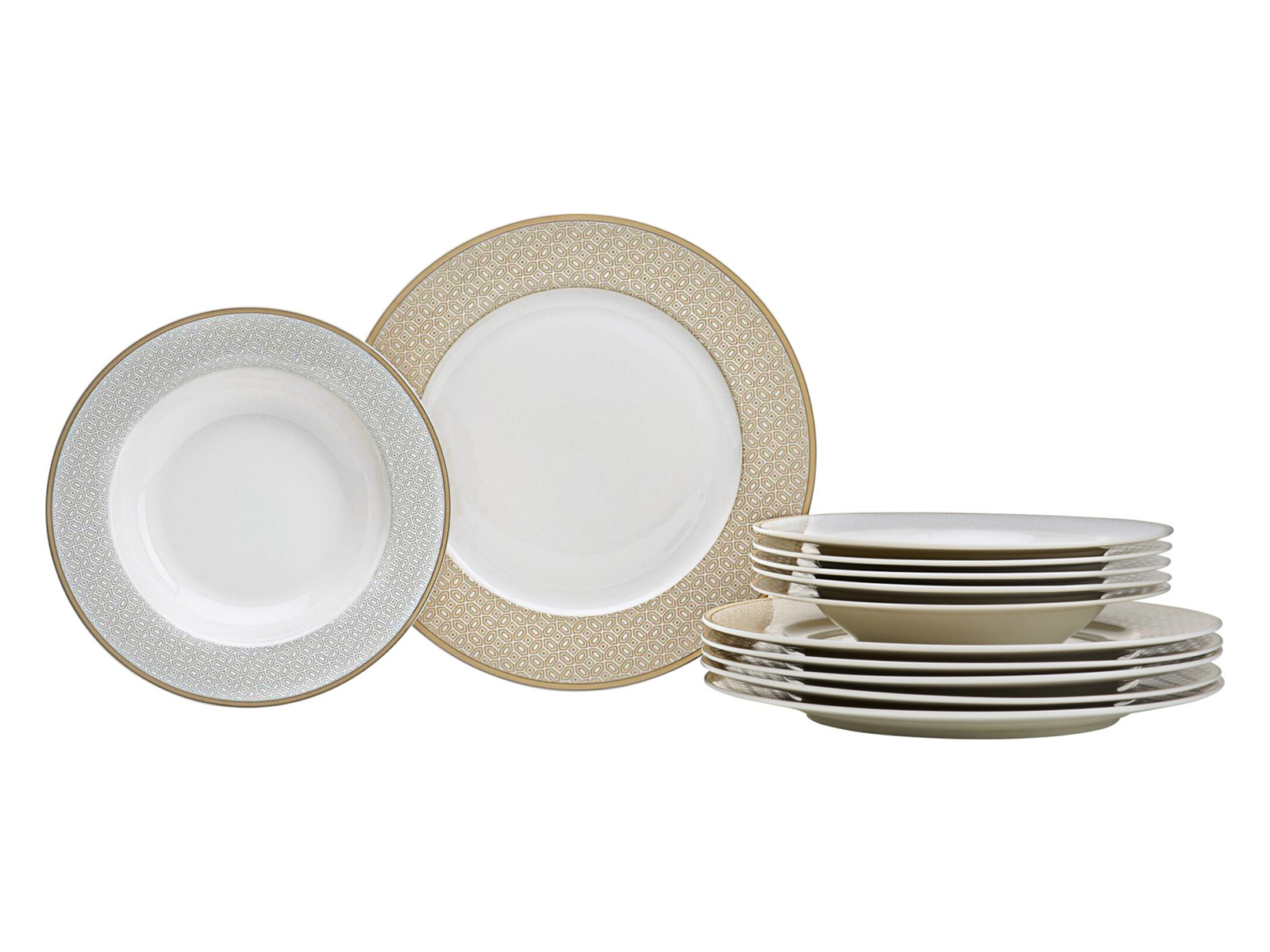 Ritzenhoff Breker Geo Porzellan Geschirr Tafelservice Fuer 6 Personen 12 Teilig 06010221 04