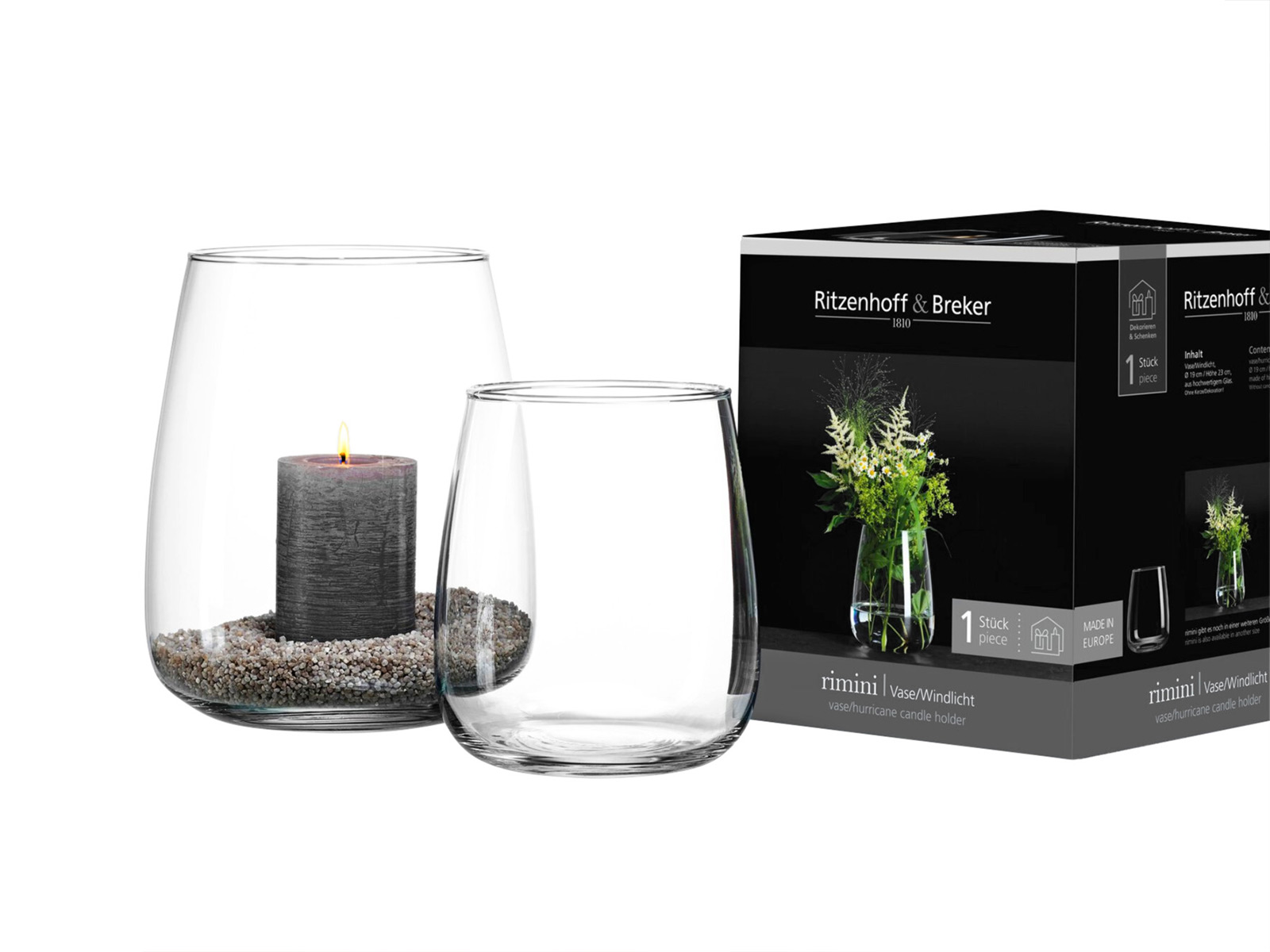 Ritzenhoff Breker Vase Windlicht Rimini Glas Klar 06010230
