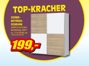 Sb Hit Top Kracher Schwebetuerenschrank Weiss Puccini Eiche 153326340000000