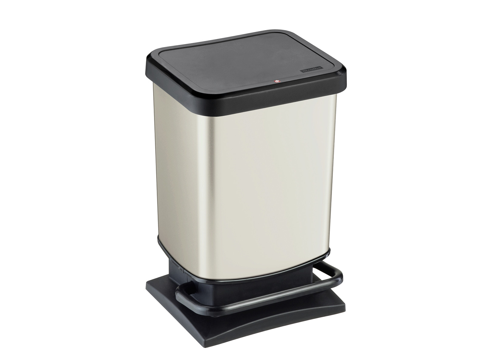 Stabiler Rotho Paso Treteimer Muelleimer Aus Kunststoff Schwarz Weiss Zirka 20 Liter 62840029