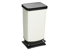 Stabiler Rotho Paso Treteimer Muelleimer Aus Kunststoff Schwarz Weiss Zirka 40 Liter 62840029