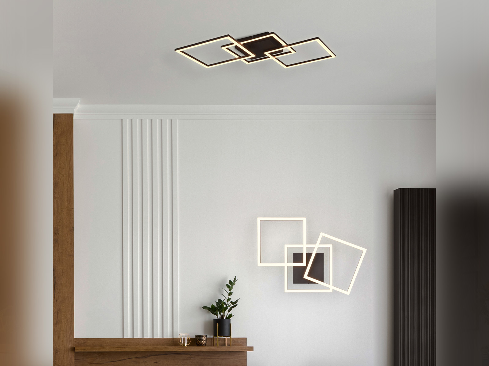 5 Milieubild Von Reality Led Deckenleuchte R64493132 Trail Mit Schwenkbaren Quadraten Metall Schwarz Matt 45230283 01