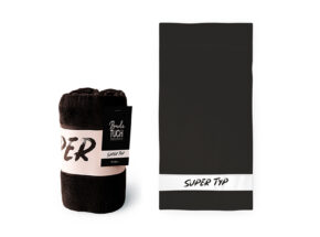 Artikel 379303 Geschenk Fuer Dich Badetuch Super Typ Schwarz Mit Weisser Schrift 70x140cm 63730423