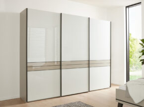 Schiebeturenschrank Von Schlafzimmer Komplett Interliving 1032 Front Kieselgrau Dekor Glas Weiss 72760004