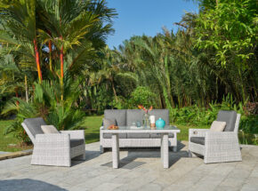 Gartenlounge Gruppe Toscana Grey Mit Sofa Und 2 Verstellbaren Geflechtsesseln Und Einen Tisch 15850001