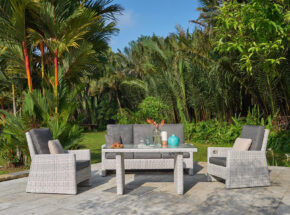 Gartenlounge Gruppe Toscana Grey Mit Sofa Und 2 Verstellbaren Geflechtsesseln Und Einen Tisch 15850001 Mendoza