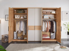 Interliving Schlafzimmer 1015 Wildeiche Massiv Funktions Kleiderschrank Inneneinteilung 71940001
