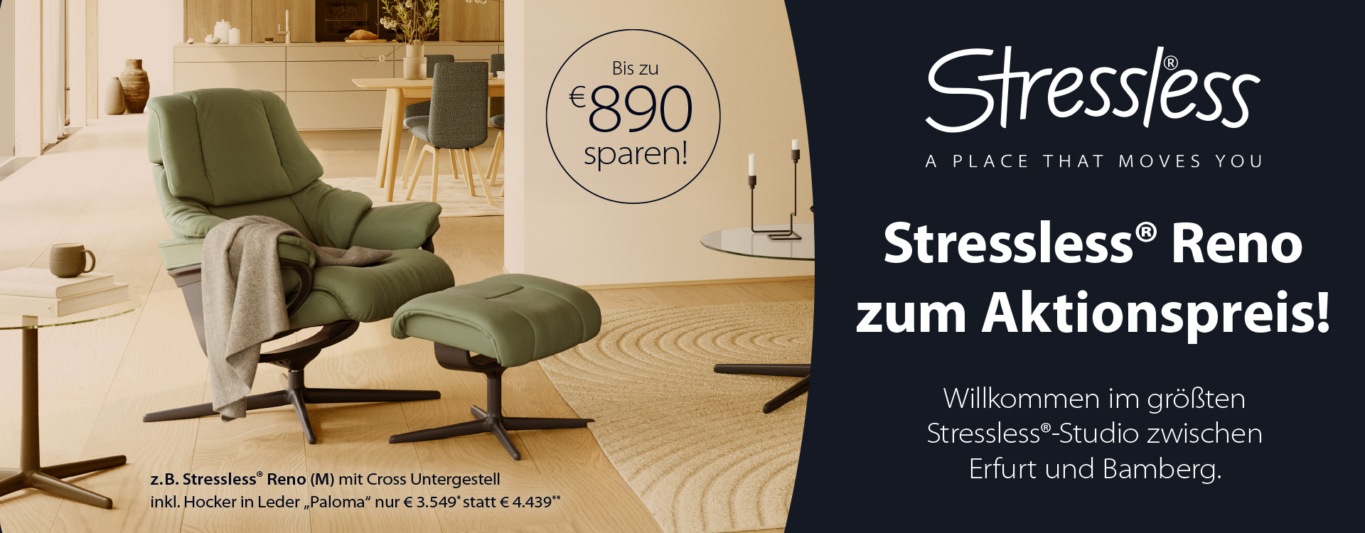 Alle Stressless®-Reno Modelle zum entspannten Aktionspreis