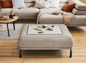 Passender Hocker Zu Roomio 4106 Polstergarnitur Ecksofa Mit Bezug Feincord Sand Metallfuss Schwarz 20990009