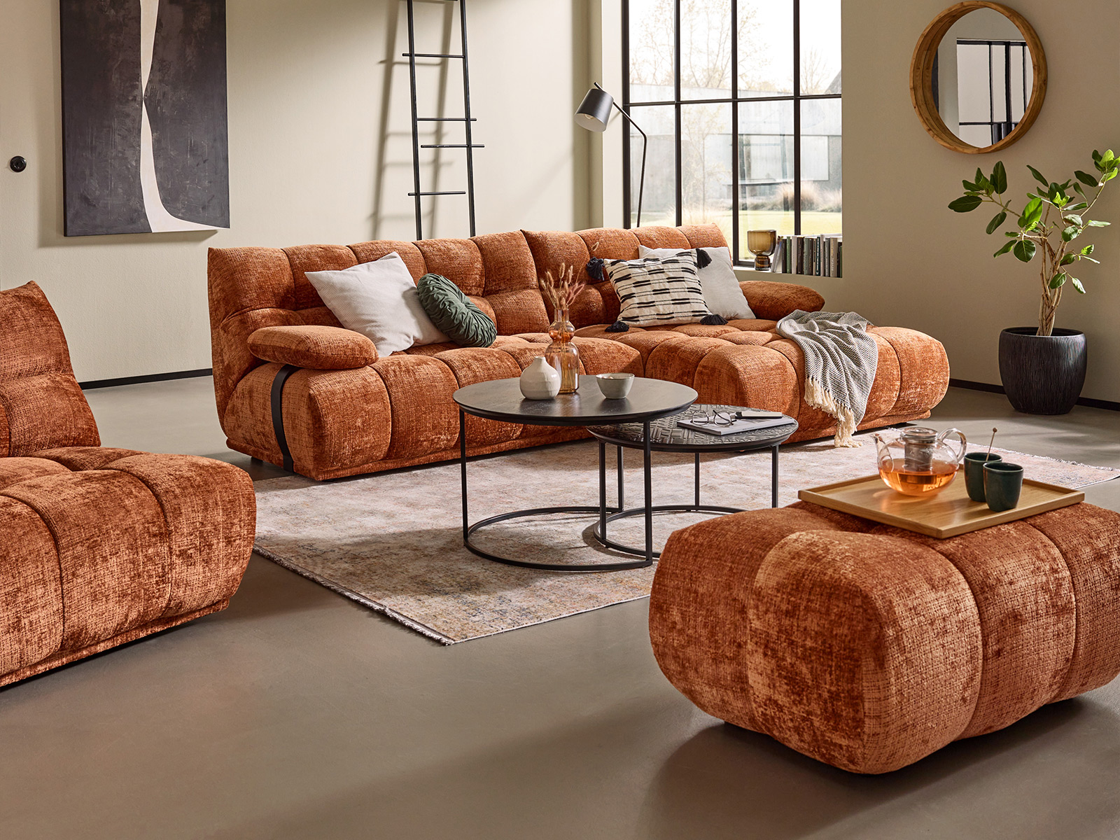 Roomio 4140 Eckkombination Ecksofa Stoffbezug Kupfer 22010004 03